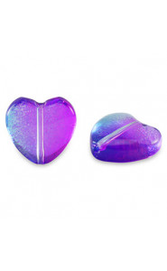 Glass bead 12mm Heart - Purple